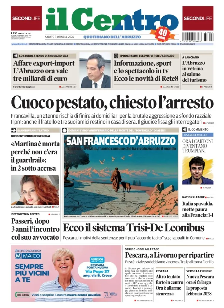 Prima-pagina-il centro-oggi-edizione-del-2026-10-03